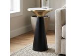 Wohnling Tavolino In Alluminio E Marmo 28 Cm Rotondo - Piccolo Tavolino Rotondo In Metallo Nero Design Tavolino Da Salotto Tavolino Decorativo Tavolino Da Caffè Fatto A Mano