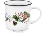 Orion | Tazza Da Caffè - Tazza Da Bere - In Vetroceramica - Con Manico - 330 Ml - Bianca - Motivo Natalizio Albero Di Natale