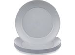 Orion | Piatto Piano - Servizio Da Tavola - Set Di 6 - Plastica - Rotondo - Grigio - 23,5 Cm - Lavabile In Lavastoviglie - Sandy