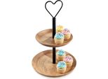 Orion | Etagere - Marrone - 37 Cm - In Legno - 2 Livelli - Per Biscotti E Frutta - Legno Di Mango