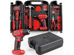 Set Di Utensili Con Avvitatore A Batteria - KS610233 8V - 101 Pezzi - Ricaricabile Tramite Usb - Acciaio Al Cromo-Vanadio - In Valigetta - Rosso