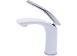 Rubinetto Per Lavabo - Miscelatore Monocomando - Ottone - Cartuccia In Ceramica - Superficie Verniciata A Forno - Moderno - Bianco