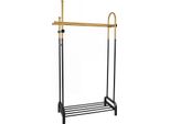 Costway Appendiabiti Doppio, Appendiabiti Indipendente Con 5 Ganci E Ripiano Inferiore, Barre Appendiabiti In Metallo, 101 X 40 X 179 Cm