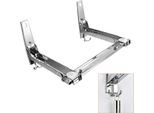 Ripiano Per Microonde - Montaggio A Parete - Acciaio Inossidabile - Regolabile - 22 X 22 X 29,5 Cm - Per Microonde/Grill/Forno - Grigio Chiaro