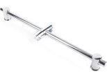 Asta Doccia/Binario Doccia In Acciaio Inox 304 - Montaggio A Parete - Supporto Girevole A 360° - Regolabile In Altezza Da 21 A 66 Cm - Lucido - Argento