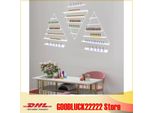 Scaffale Per Smalti - Espositore Da Parete - Set Da 6 Pezzi - Design Triangolare - Ferro - Per Saloni E Casa - Bianco