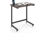 Costway Tavolino Con Rotelle, Tavolino Per Laptop Con Supporto Integrato Per Cellulare, Tavolino Da Letto A Forma Di C Salvaspazio, Tavolino Da Cura Per Soggiorno, Divano