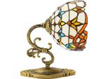 Applique Barocca - Lampada Da Parete E27 - Dimmerabile - Paralume In Vetro Bianco - 220V Ac 50Hz - Luce Up & Down - Lampadina Non Inclusa - Oro