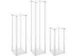 Portafiori - Set Di 3 Portafiori Da Centro Tavola - Metallo - Per Matrimoni E Fidanzamenti - Decorazioni Da Tavola - Bianco