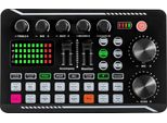 Scheda Audio Per Live Streaming - Interfaccia Audio/Scheda Audio - Bluetooth - Effetti Sonori Multipli - Effetti Luminosi Led - Per Streaming E Podcast - Nero
