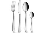 Orion | Set Di Posate Argento - 24 Pezzi In Acciaio Inox - Per 6 Persone - Coltelli, Forchette, Cucchiai E Cucchiaini - Lavabile In Lavastoviglie