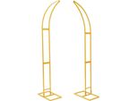Arco Nuziale - Supporto Per Sfondo - 2 Pezzi - Tubo D'acciaio - Altezza 2,1 M - Xl - Capacità Di Carico 5 Kg Per Supporto