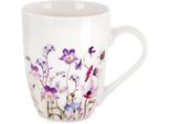 Orion | Tazza Da Caffè - Con Manico - In Porcellana - 360 Ml - Bianco - Motivo Floreale - Lavabile In Lavastoviglie - Louka