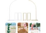 Arco Nuziale E 2 Supporti Per Fiori - Arco Per Palloncini/Supporto Per Fondale - Set Di 3 Pezzi - Tubo In Acciaio - 10 Kg Per Supporto - Bianco