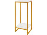 Portavasi E Portafiori - Rettangolare, 2 Ripiani - 30,2 X 30,2 X 75 Cm - Per Soggiorno, Camera Da Letto, Balcone, Ufficio - Oro
