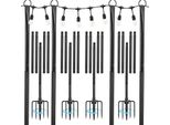 String Light Pole - Pali Per Catene Luminose - Set Da 4 - Con Picchetto - Salvaspazio - Per Esterni: Giardino, Terrazza, Balcone