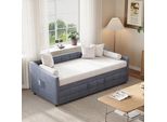 Divano Letto Estraibile 90×200 Cm Grigio In Velluto – Divano Letto Per Appartamenti, Uffici Domestici E Camere Degli Ospiti, Letto Singolo Salvaspazio