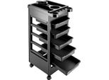 Carrello Da Parrucchiere - Carrello Da Salone Con Ruote - 5 Cassetti - Stazione Di Styling E Carrello Portautensili - Da Assemblare - Nero