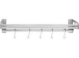 Scaffale Per Spezie Da Parete - Ripiano Per Spezie - Acciaio Inossidabile - Con Ganci - Contenitori Da Cucina - Argento