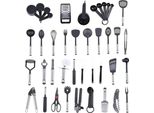 Set Di Utensili Da Cucina - Utensili Da Cucina - Metallo - Ce/Ue - Oltre 10 Pezzi - Nero