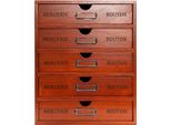 Organizer Da Scrivania In Legno - Cassettiera - 5 Cassetti - Stile Retrò Vintage - Comodino Piccolo - Per Gioielli E Forniture Per Ufficio