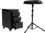 Valigetta Professionale Per Truccatori - Valigetta Cosmetica Con Tavolo Da Lavoro - 3 Cassetti - Serratura A Combinazione - Grande Capienza - Pvc - Nero