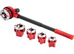 Set Di Filettatori Per Tubi - Filettatore Manuale A Cricchetto - 5 Teste Di Taglio - Tagliatubi - Acciaio Ad Alto Tenore Di Carbonio - Rosso