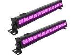 Barra Luminosa A Luce Nera - Dmx Stage Wall Wash - 36 W - 12 Led Da 3 W - Dmx A 8 Canali - Spina Ue - 110-240 V Ca - Uv