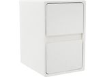 Comodino - Comò - Stretto - 2 Cassetti - 30×39×48 Cm - Mdf E Legno Massello - Stile Marocchino Moderno - Bianco
