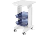 Carrello Salone/Carrello Medico - 3 Ripiani - Policarbonato (Pc) - Con Maniglia - 44×36×76 Cm - Ripiani 33×28×5 Cm - Blu