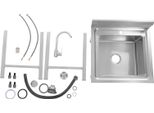 Lavello Industriale - Lavello Da Appoggio - Acciaio Inox - Vasca Singola - Con Rubinetteria - 60 X 60 X 93 Cm - Bianco