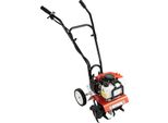 Motozappa A Benzina - Fresatrice - Motore 52 Cm³ 2 Tempi Raffreddato Ad Aria - Potenza 1700 W - 4 Lame - Regolazione Continua Della Velocità - Ruote Regolabili - Rosso/Nero