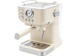 Macchina Per Caffè Espresso Con Portafiltro - Semiautomatica - Pressione 20 Bar - Serbatoio Acqua Da 1,5 L - Schiumatore Per Latte - 220-240 V, Spina Ue - Compatta - Bianca