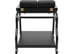 Carrello Salone/Carrello Cosmetico - Carrello Con 2 Ripiani - Con Rotelle - Portatile - Per Pediluvio/Pedicure - Indipendente - Nero