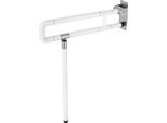 Maniglia Per Wc/Bagno - Maniglia Di Sostegno Ribaltabile A Forma Di L - Portata 100 Kg - Abs E Acciaio Inossidabile - 60×70 Cm - Bianco