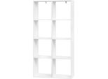 Libreria - Scaffale - 4 Ripiani - 8 Scomparti - Indipendente - Legno - Soggiorno/Ufficio/Camera Da Letto - Bianco