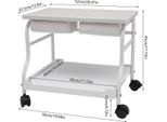 Carrello Per Pedicure/Manicure - Carrello Da Salone - Portatile - Con Rotelle - Poggiapiedi - Richiede Assemblaggio - Bianco
