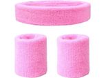 Jumada's - Set Di 3 Fasce Antisudore - Per Testa E Polsi - Rosa