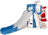 Scivolo Per Bambini - Set Da Gioco 5 In 1 Per Interni/Esterni - Canestro Da Basket - Scala Da Arrampicata - Telescopio - Per Bambini Da 1 A 3 Anni - Plastica - Grigio Chiaro