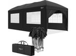 Gazebo Pieghevole Zelsius 3X6 M Con Pareti Laterali, Nero, Gazebo Pieghevole UV30, Tenda Da Giardino Pieghevole