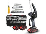Mini Motosega - Motosega A Batteria 21 V - Lama 10/15 Cm - 2 Catene - Blocco Di Sicurezza - Ricaricabile Senza Fili - Nero