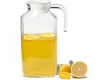 Caraffa In Vetro Da 1,8 Litri Con Coperchio E Manico – Caraffa Per Succhi Con Beccuccio, Superficie Strutturata, Lavabile In Lavastoviglie