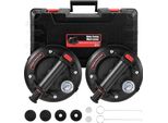 Ventosa A Vuoto - Ventosa Pesante Per Vetro 20 Cm Con Manometro - Set Da 2 - Capacità Di Carico 280 Kg - Per Vetro/Piastrelle/Granito/Finestre - Nero