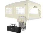 Gazebo Pieghevole Zelsius 3X6 M Con Pareti Laterali, Beige, Gazebo Pieghevole UV30, Tenda Da Giardino Pieghevole
