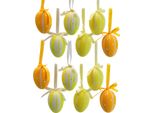 Uova Di Pasqua Dipinte Di Giallo, 12 Pezzi, 6X4 Cm