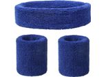 Jumada's - Set Di 3 Fasce Antisudore - Per Testa E Polsi - Blu Scuro