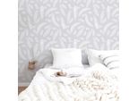 Carta Da Parati Adesiva Fogliame Grigio Cenere In Vinile Lavabile E Rimovibile - 1 Rotolo 50X300 Cm - Decochic