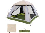 Tenda Da Campeggio Costway, Tenda Pop-Up Per 2-4 Persone, Tenda A Cupola Con Copertura Antipioggia Rimovibile, 2 Finestre Antizanzare, 2 Porte Con Cerniera E Borsa Per Il Trasporto