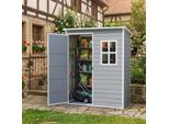 Bealife Casetta Da Giardino 146X104X186 Cm In Pp | Capanno Resistente Alle Intemperie Con Serratura | Per Giardino, Terrazza E Balcone | CC72 Grigio