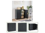 The Living Store Schedario Antracite 90X40X90 Cm In Acciaio